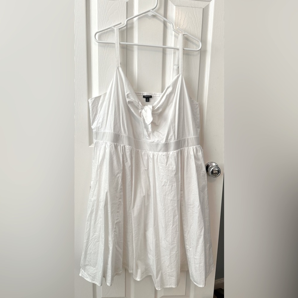 Torrid Mini Poplin Tie-Front Skater Dress